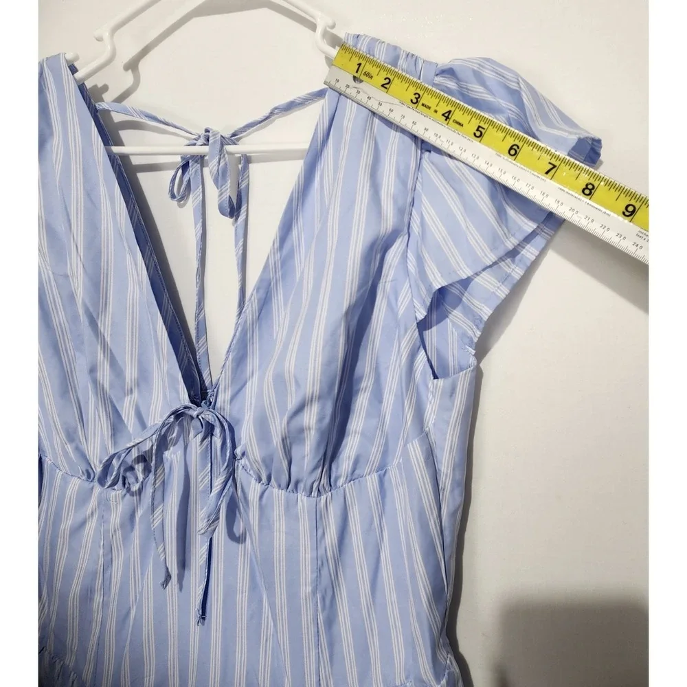 Gianni Bini Women's Striped Preppy Maxi Dress White/Blue Size‎ L